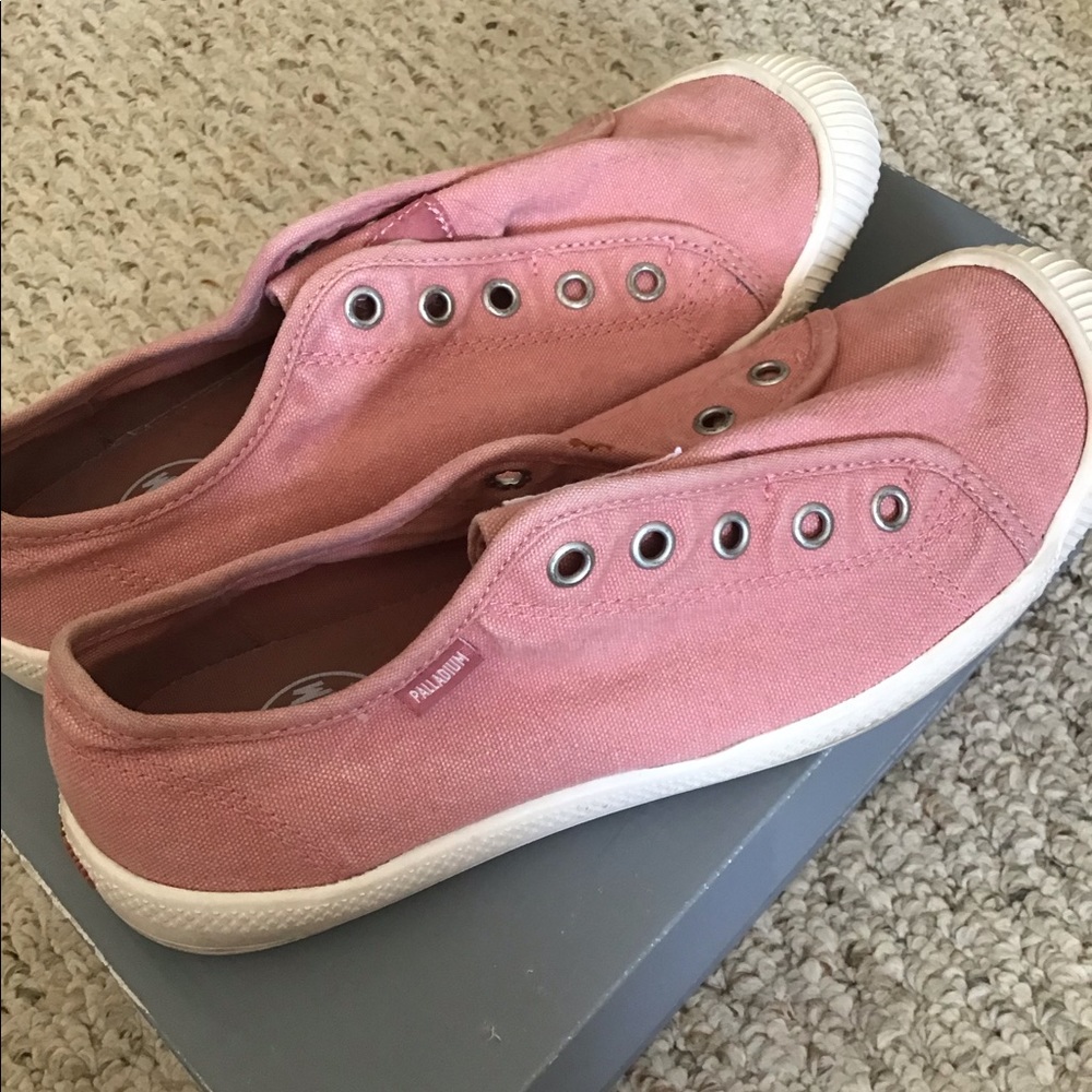 Pink slip on shoes